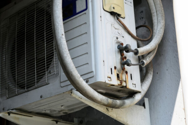 Copper pipe of an outdoor air conditioner unit