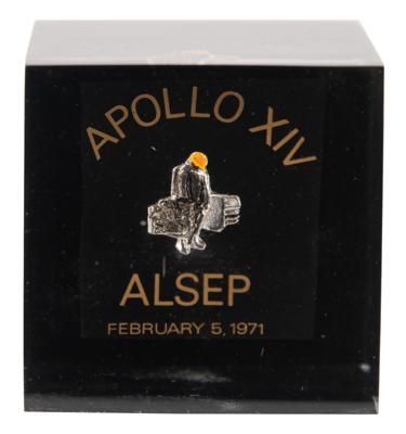 Lot #6276 Apollo 14 Flown ALSEP Emblem in Lucite -