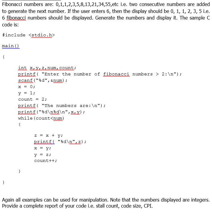 Solved Fibonacci Numbers Are 0 1 1 2 3 5 8 13 21 34 55 E Chegg Com