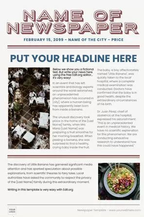 Editable Empty Newspaper templates online