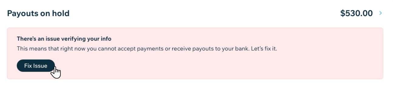 payouts on hold notification,