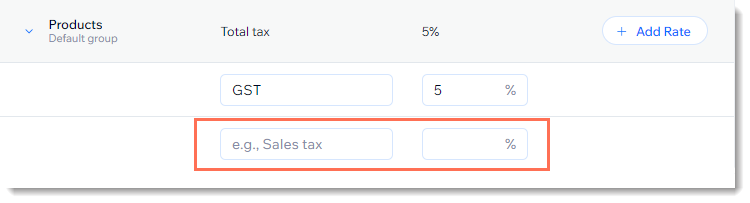 Screenshot of the tax page with the Advanced mode enabled, showing 1 taxes that needs to be set up