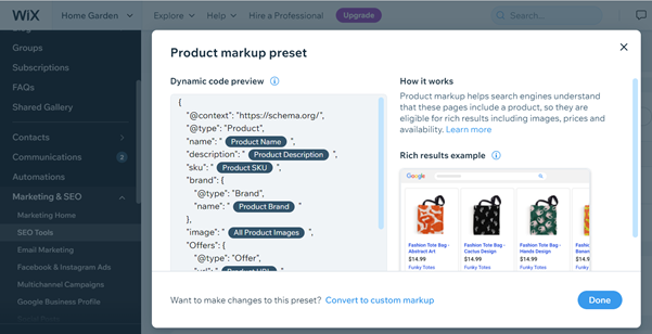 The preset markup for your product pages.