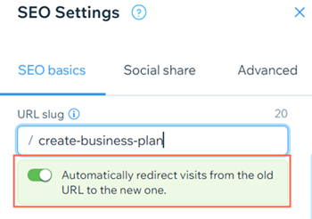 Enabling the automatic redirect when you change an Online Program's URL slug