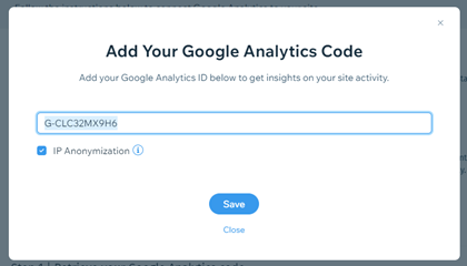 Adding your measurement ID to your site.