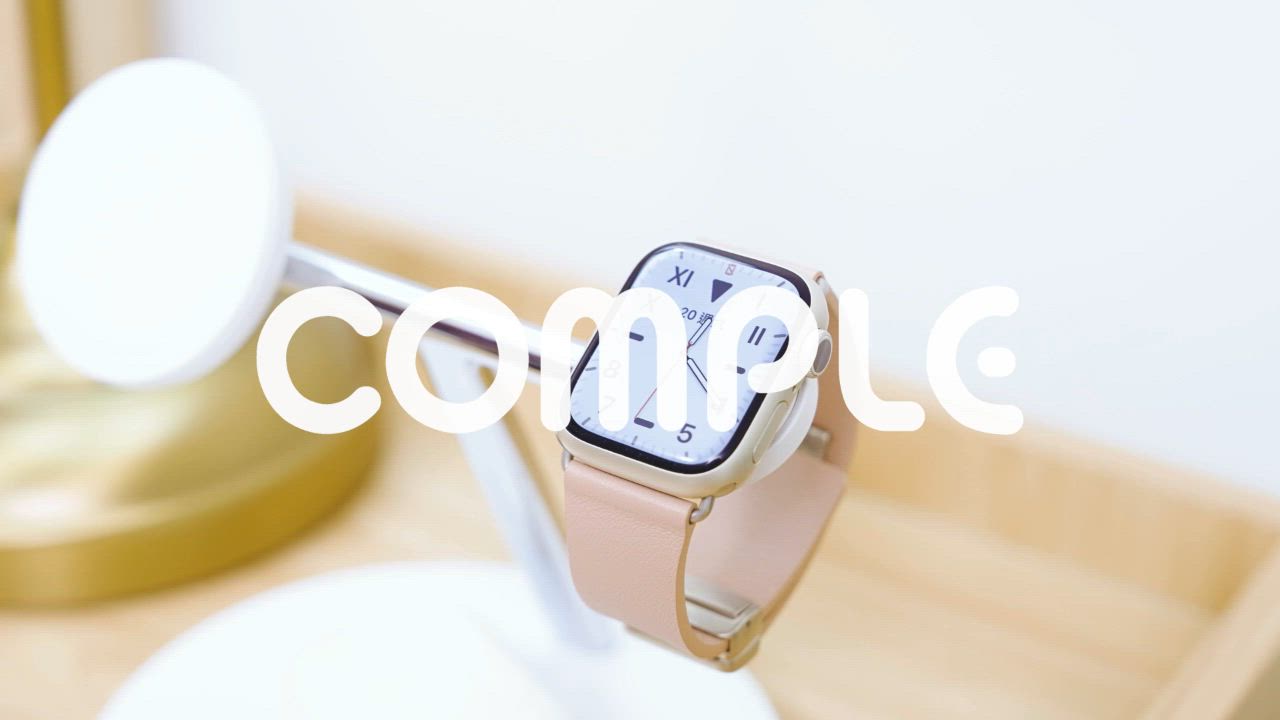 COMPLE Apple Watch 官方認證皮革悠遊卡錶帶 星光白 38/40/41mm專用 product video thumbnail