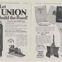 Ad, magazine: Let Union build the Road! Union Iron Works, Lackawanna Siding, Hoboken; in Engineering News-Record, Jan. 1, 1925.