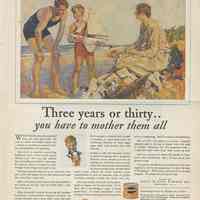 Ad, Cocomalt: Three years or thirty .. you have to mother them all. By R.B. Davis Co, Hoboken; in LHJ, Aug. 1928.