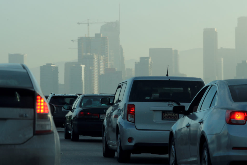 Commuters navigate early morning traffic as they drive towards downtown in Los Angeles, California, U.S., July 22, 2019. P...