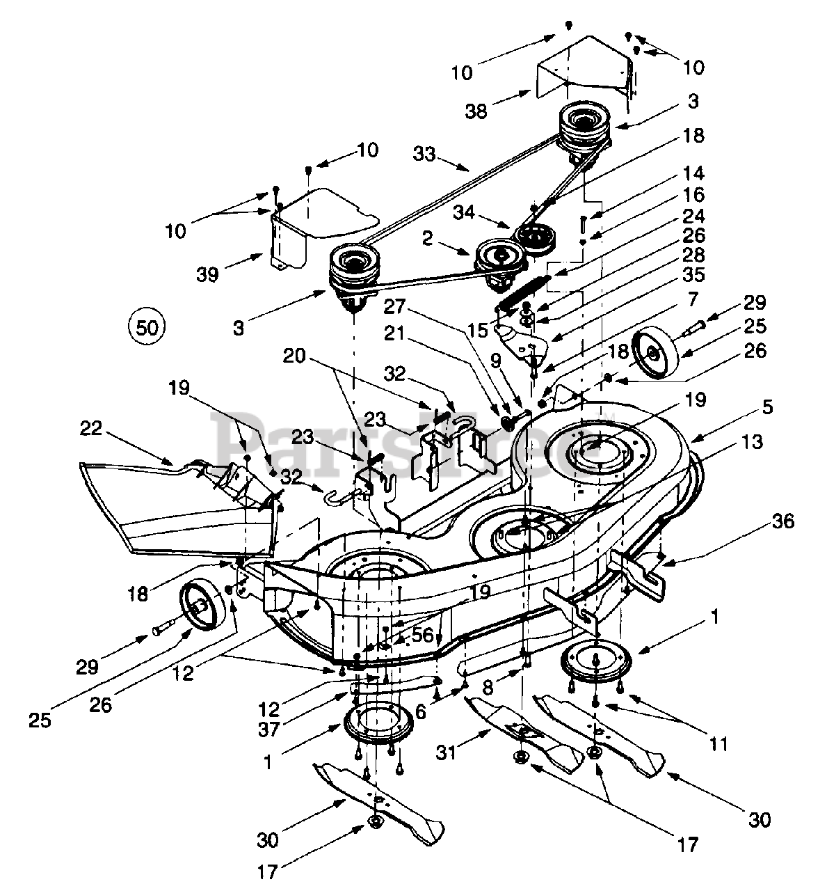 Cub Cadet Riding Mower Deck Diagrams