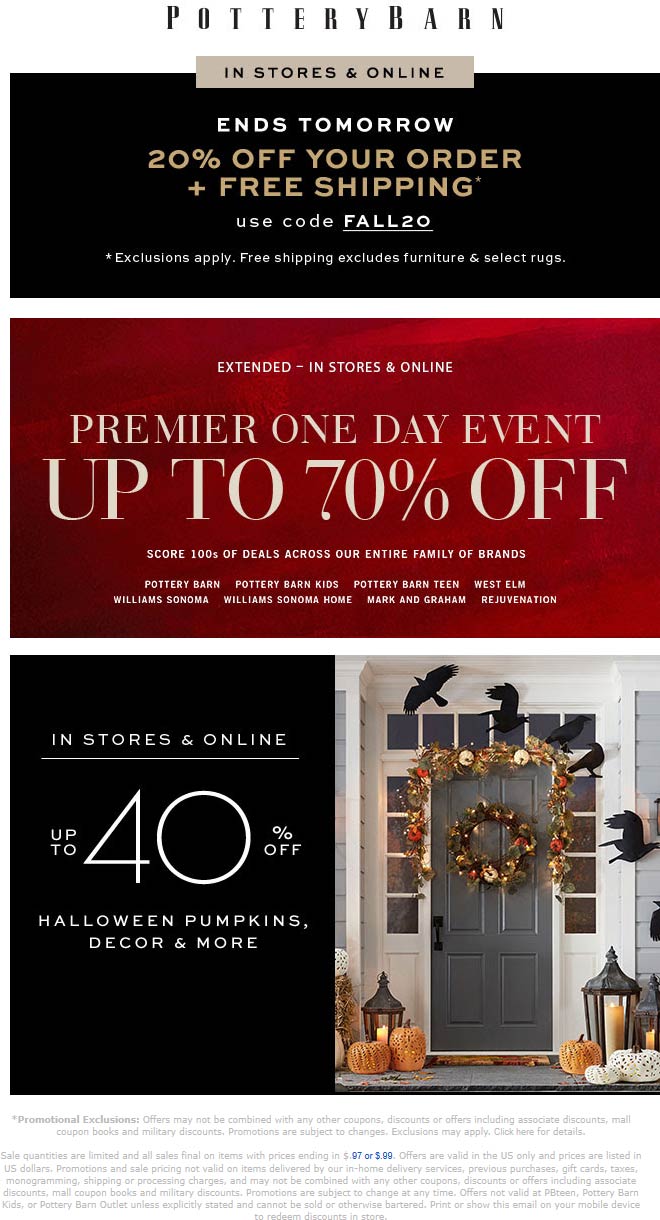 Pottery Barn July 2021 Coupons And Promo Codes Xd83dxded2