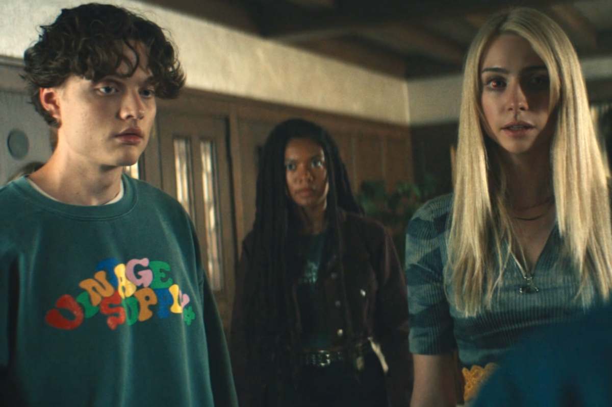 Asa Germann, Maddie Phillips, and Jaz Sinclair in a still from 'Gen V' (@primevideo)