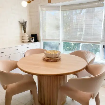 Chelsea Natural Ash Wood Round Dining Table in kitchen