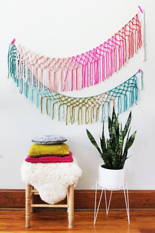 macrame yarn garland