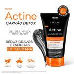 Darrow Actine Carvão Detox Gel De Limpeza Esfoliante Dermatológico