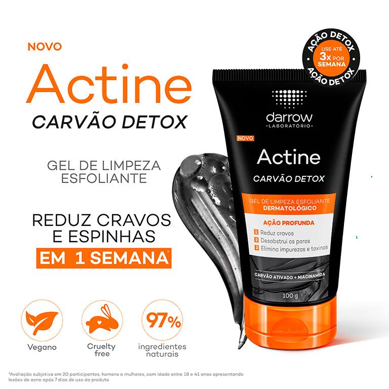 Darrow Actine Carvão Detox Gel De Limpeza Esfoliante Dermatológico