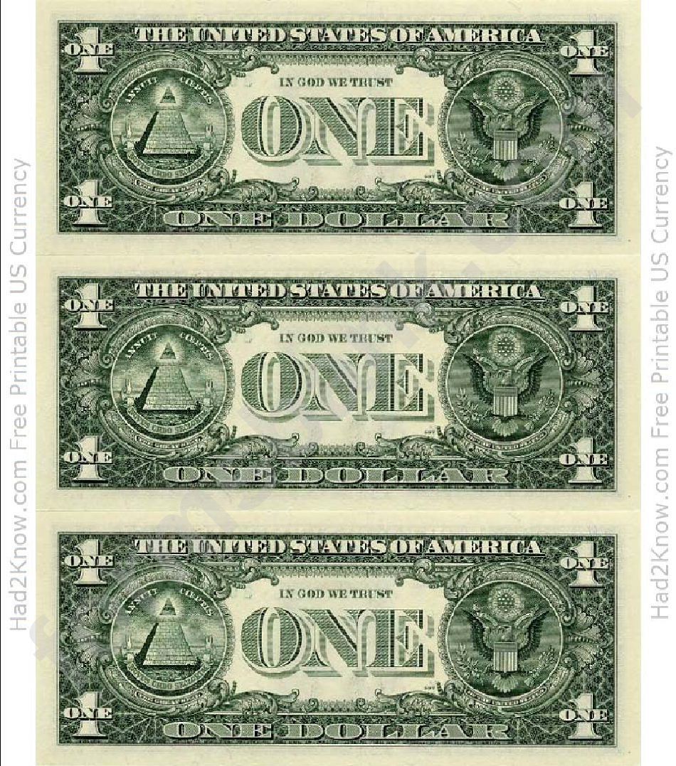 Dollar Bill Template