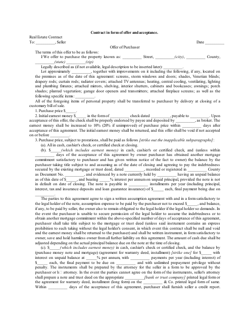 Real Estate Contract Template Download Pdf