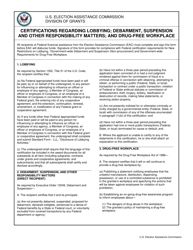 Document preview: Certifications Regarding Lobbying; Debarment, Suspension and Other Responsibility Matters; and Drug-Free Workplace