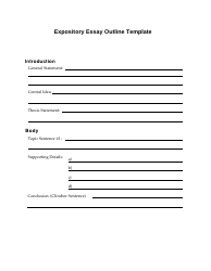 Document preview: Expository Essay Outline Template - Lined Paper