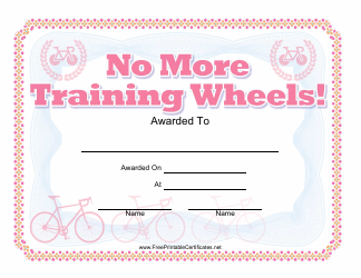 Document preview: Bike Award Certificate Template