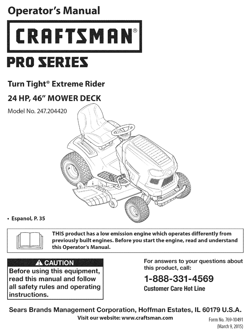 Craftsman 8600 Pro Series Mower Off 61