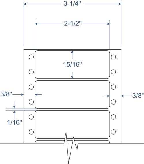 2-1/2" x 15/16" Pinfeed Labels