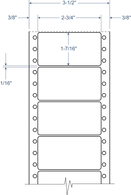 2-3/4" x 1-7/16" Pinfeed Labels