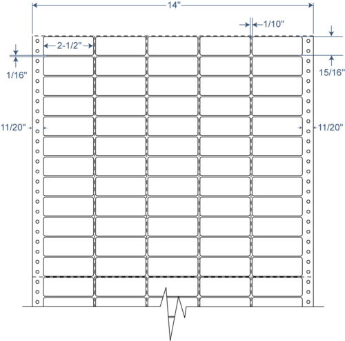 2-1/2" x 15/16" Pinfeed Address Lables 4 Across