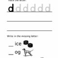 Letter Formation Worksheet Lowercase D  Free Printable