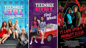 'Teenage Girl Skip Day', 'Teenage Girl First Wheels' and 'It Came Upon a Midnight Clear' posters