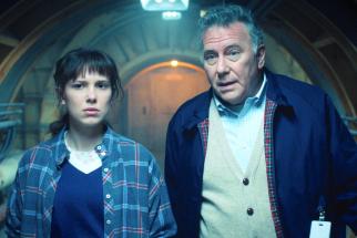 STRANGER THINGS, from left: Millie Bobby Brown, Paul Reiser, from Season 4