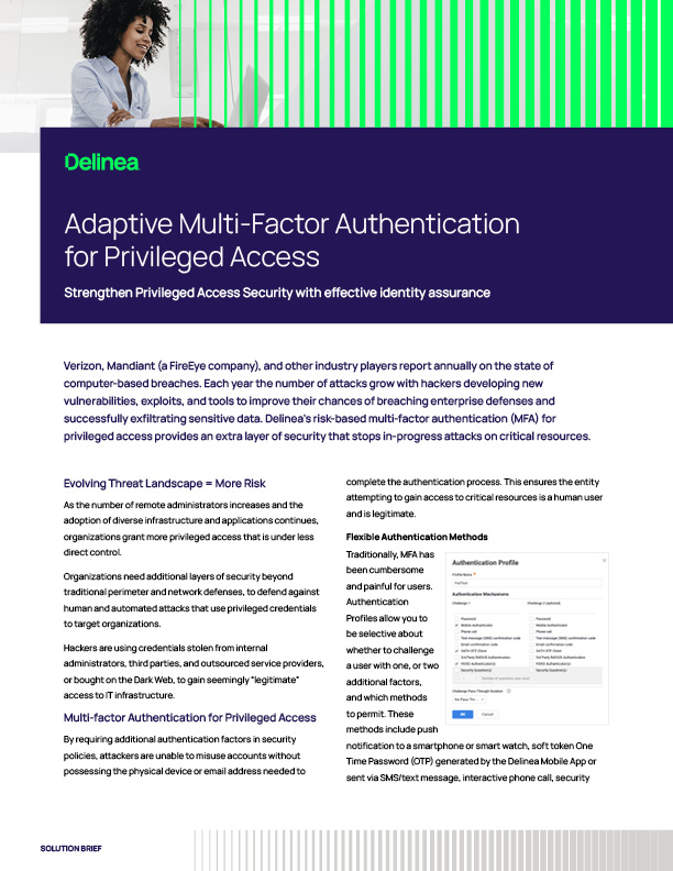 Adaptive Multi-Factor Authentication for Privileged Access