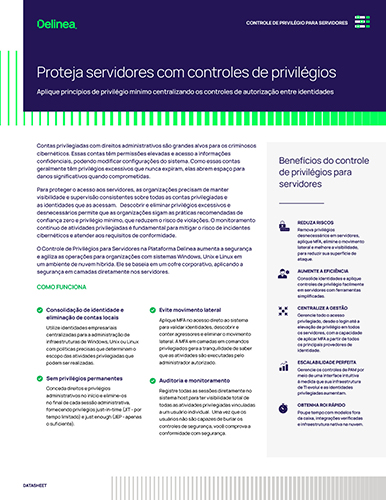 Proteja servidores com controles de privilégios