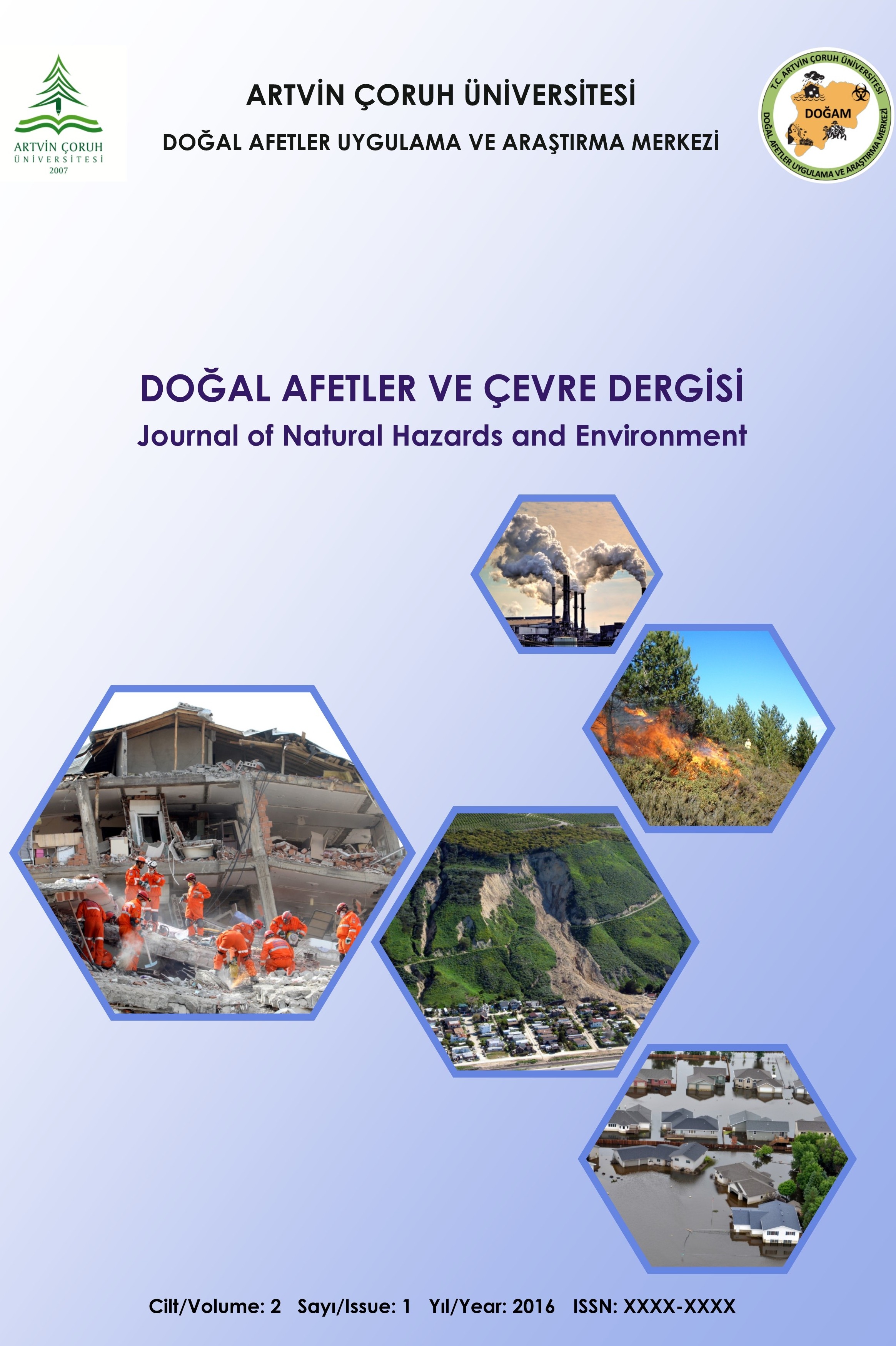 Doğal Afetler ve Çevre Dergisi Kapak resmi