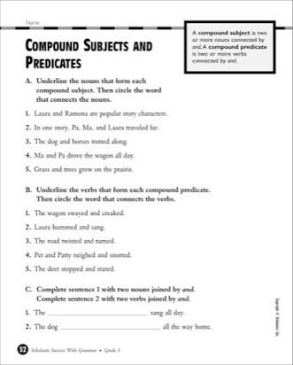 Subject Predicate Worksheet 2nd Grade Pound Subject and Predicate Free Worksheets