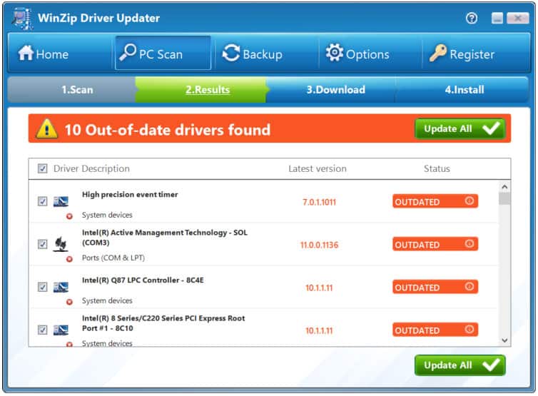 Winzip Driver updater Software