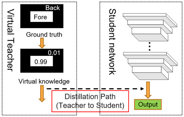 Virtual teacher self-distillation architecture.