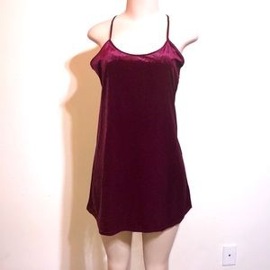 Vintage Crushed Red Velvet Lingerie Sleep Dress