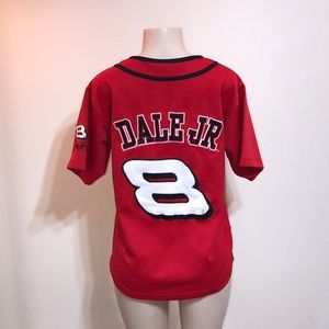 Dale Jr 8 Budweiser Red Button Up Jersey Winner M