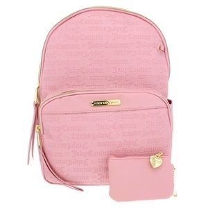 Juicy Couture Womens Leather Backpack Pink Large