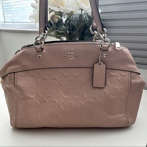 Coach Nude Pink Carryall Leather Signature Bag