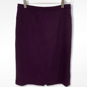 ETRO Purple Wool Blend Knee Length Pencil Skirt