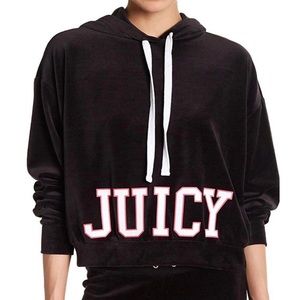 Juicy Couture Velour Cropped Hoodie Jacket Size Small