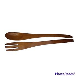 Wood Spoon and Fork Salad Server