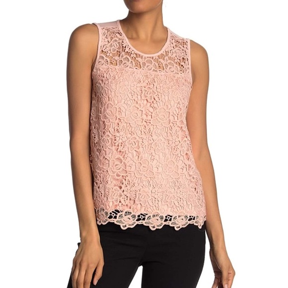 Nanette Lepore Women’s Pale Pink Sleeveless Lace Blouse Size Small NWT - Picture 1 of 7