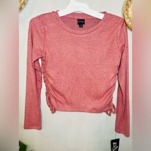 2 for $8! Art Class• Girls Pink Ribbed Cozy Side Tie Long Sleeve NWT M(7/8)