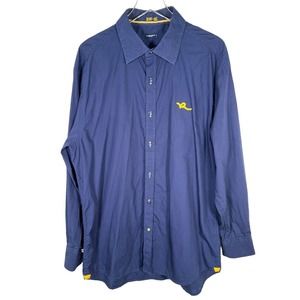 VTG Rocawear Men's Button Down Shirt XL Blue Philly Hip Hop Streetwear Y2K