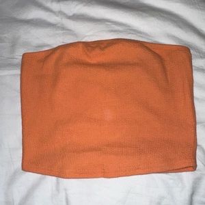 Orange Textured Tube Top