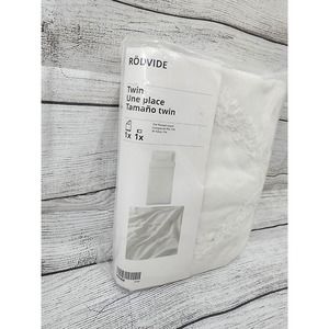 IKEA RODVIDE RÖDVIDE Twin Duvet Cover & Pillowcase White -Tufted Diamond Pattern